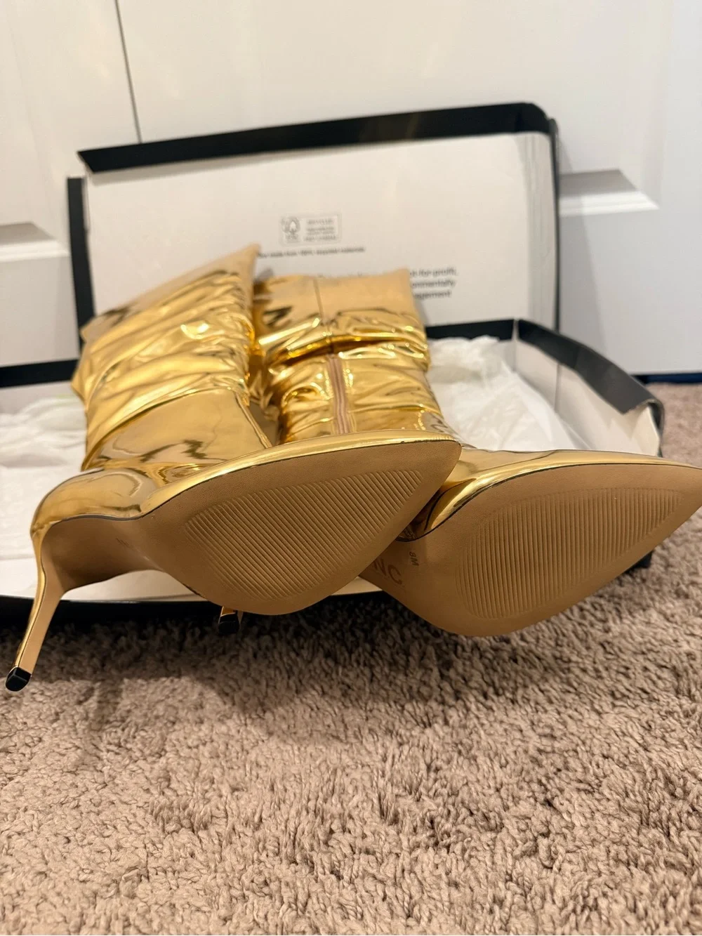 Macy's Gold Metallic Over-the-Knee Stiletto Boots